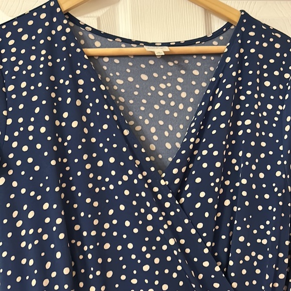 Mock Wrap Dress with Polka Dots - Picture 3 of 3